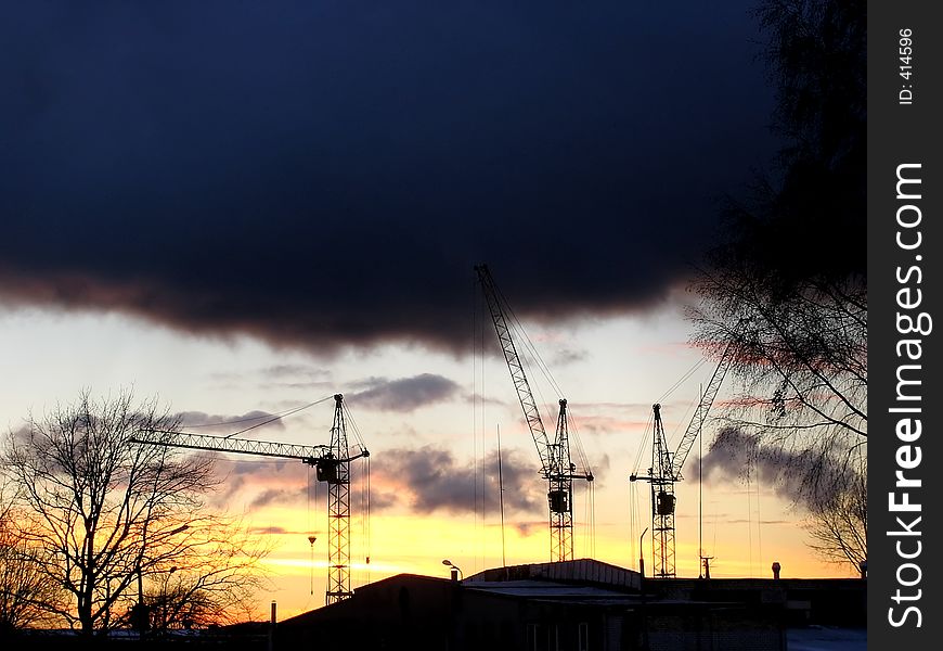 Industrial landscape on a background of a decline.