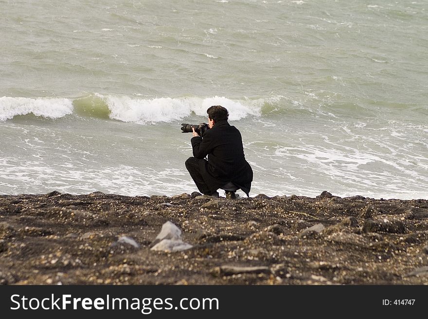 Taking pictures near the sea