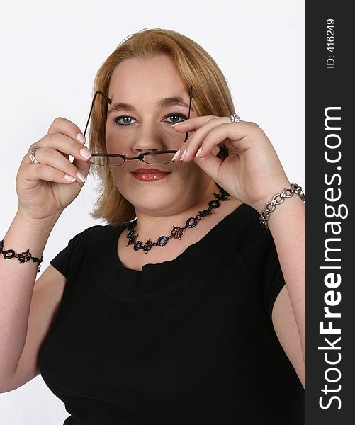Businesswoman Holding Her Spectacles