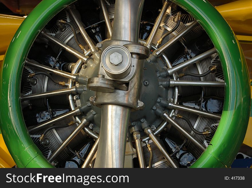 Close-up view of aircraft's propeller