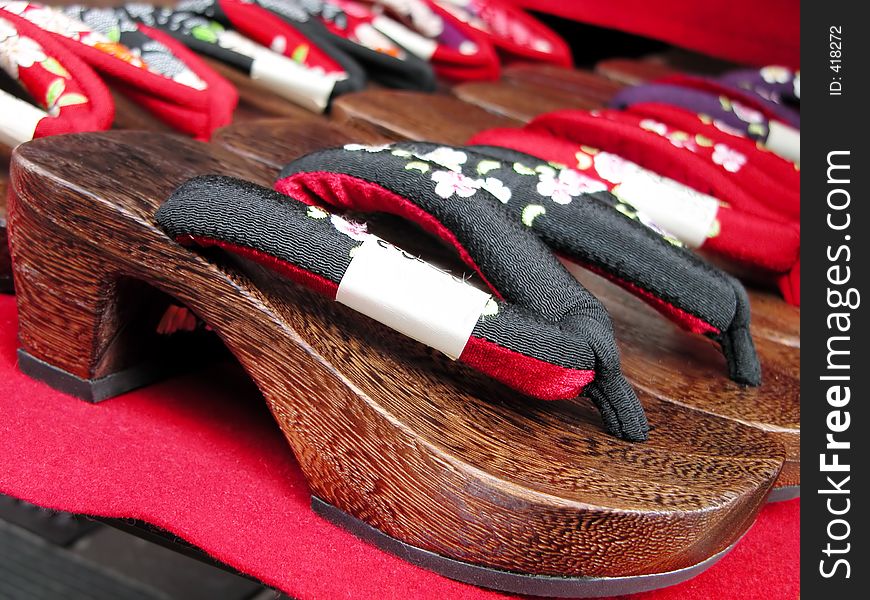 Japanese slippers on a market stall