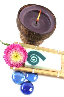 Candle, Soap And Flower. Royalty Free Stock Image Candle, Soap And Flower. Royalty Free Stock Image