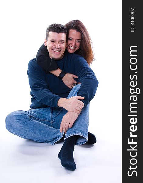 Happy couple and parents on a white background. Happy couple and parents on a white background