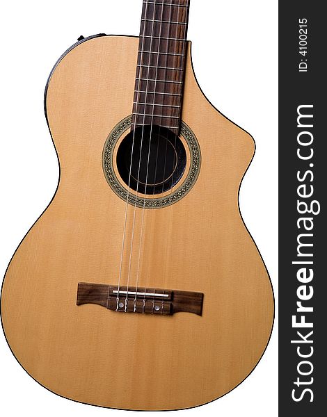 Acoustic guitar (yellow, isolated)