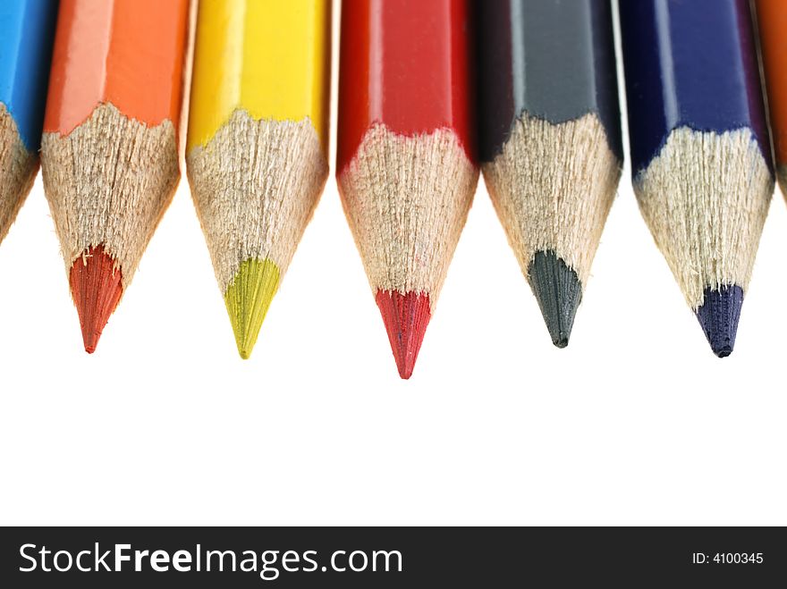 Color pencils. It is isolated on a white background