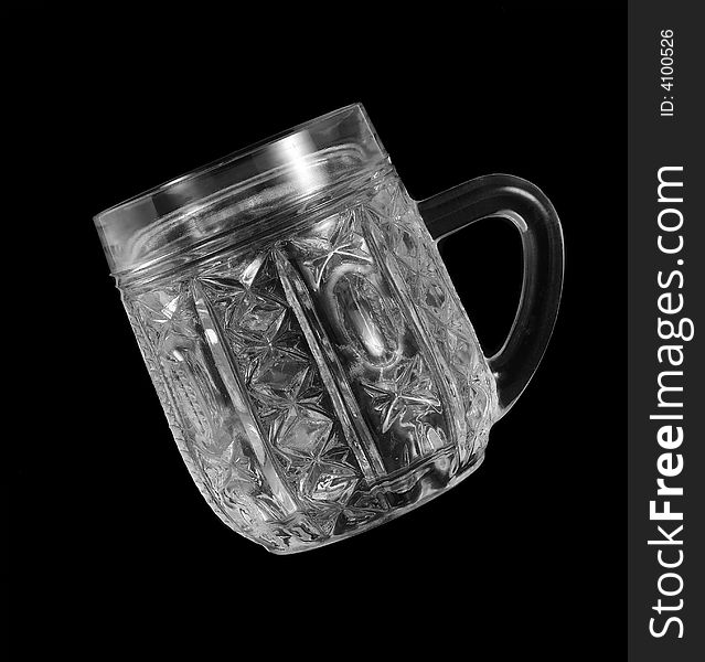 Crystal glass isolated on a black background