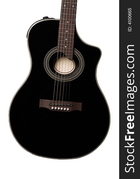 Acoustic guitar (black, isolated)