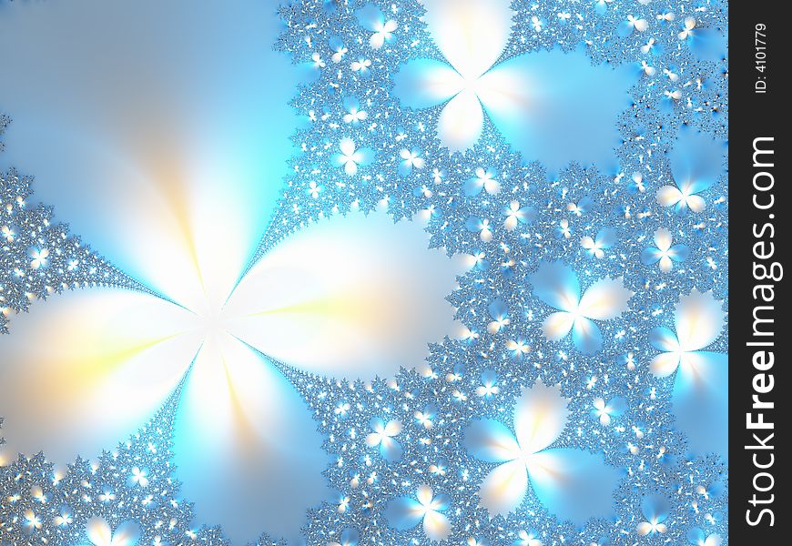 Snowflakes' dance.Fractal image of winter.