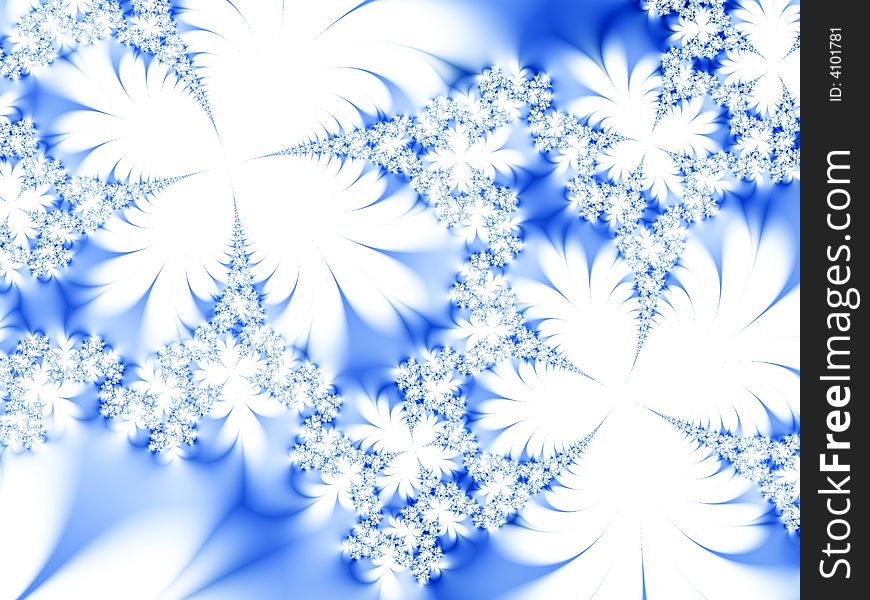 Fractal image of abstract snowflakes