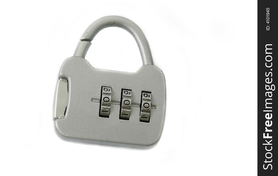 Code padlock isolated in white