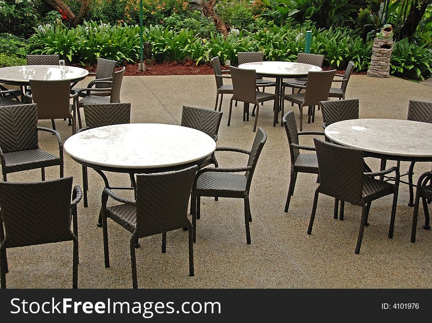 Table and chair at the eatery