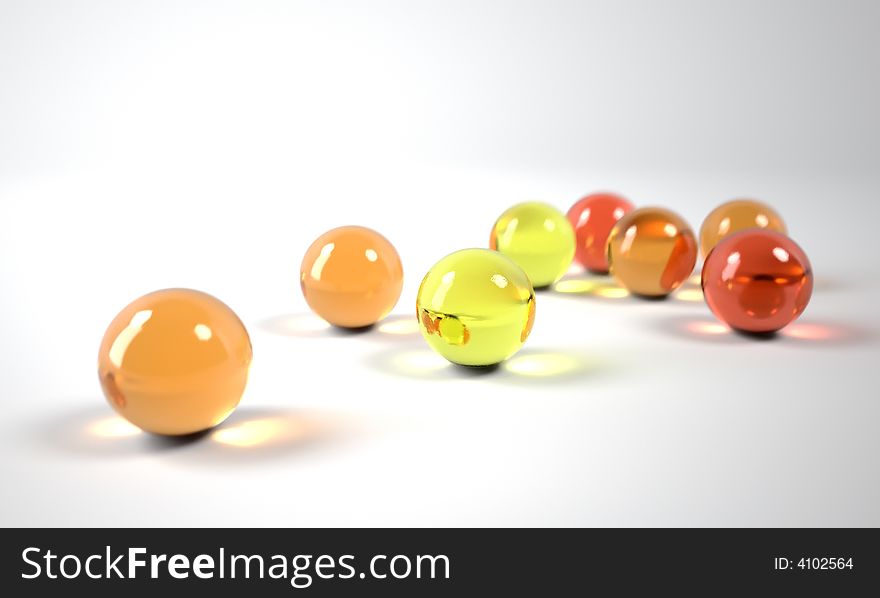 Shot of colorful sparkling glass balls. Shot of colorful sparkling glass balls