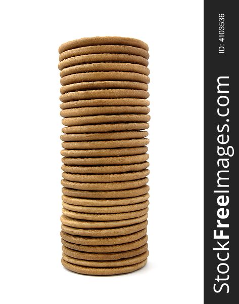 Stack cookies with white background. Stack cookies with white background