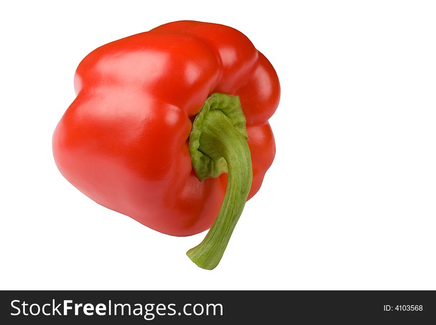 Red paprika isolated and with clipping path