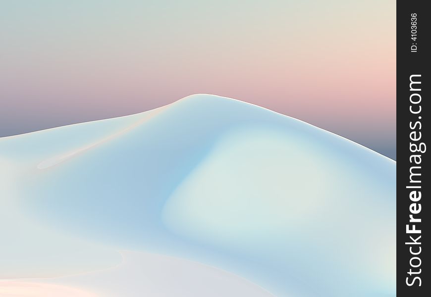 An abstract of curves like a snow drift against a soft red evening sky. An abstract of curves like a snow drift against a soft red evening sky