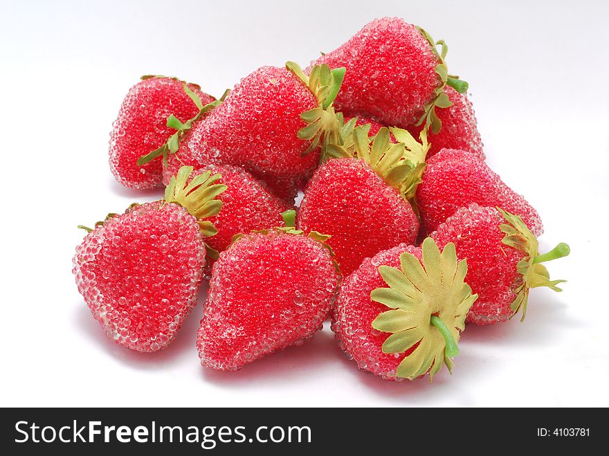 Bunch of strawberries on white background. Bunch of strawberries on white background