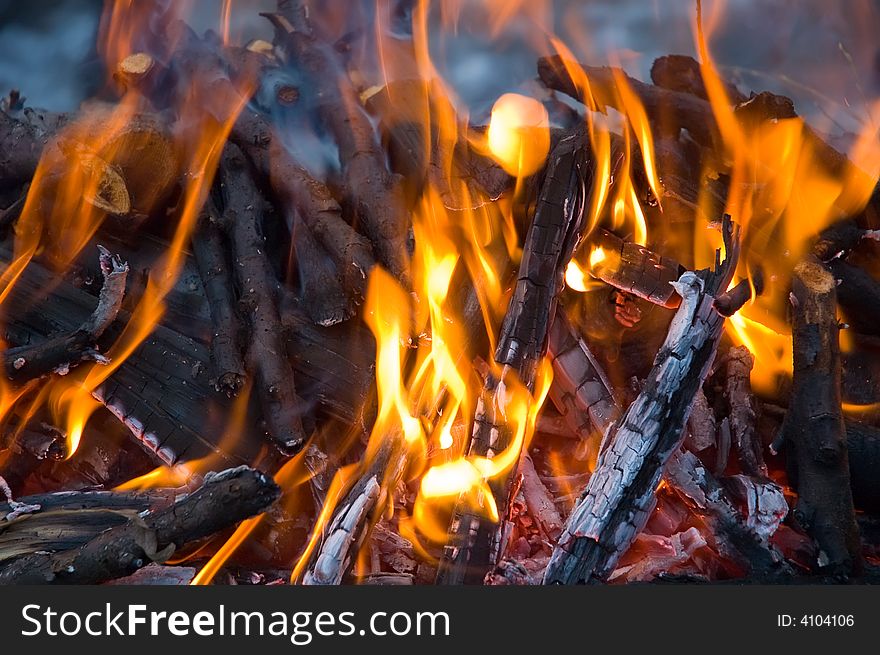 Burning Embers Fireplace Abstract Background