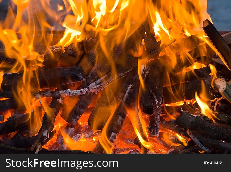 Burning Embers Fireplace Abstract Background