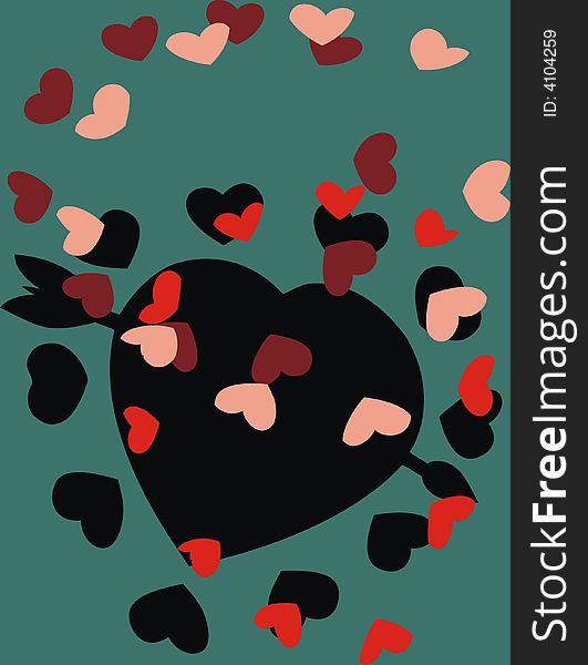 Valentines day background - lovin hearts -  illustration. Valentines day background - lovin hearts -  illustration