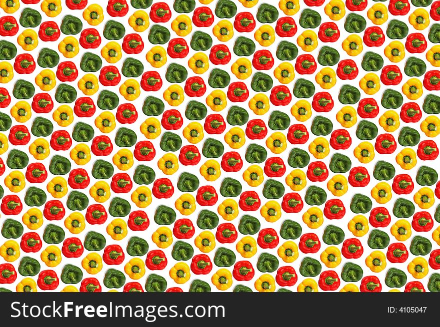 Pattern of three color pappers with with background. Pattern of three color pappers with with background