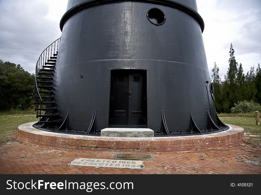 Cape Canaveral lighthouse flashing a warning in Florida