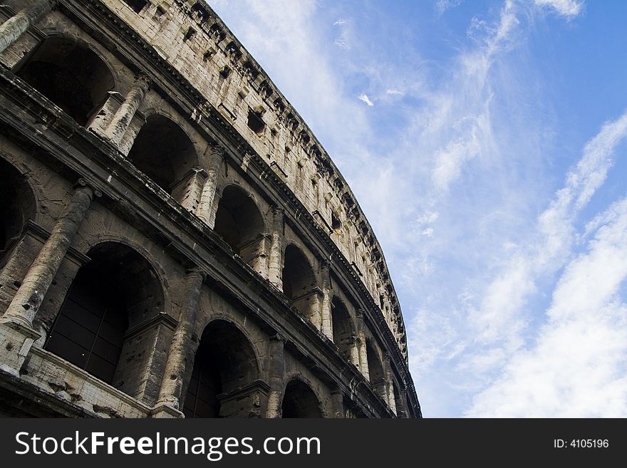 Colosseum at an angle. Taken wintertime in rome. Colosseum at an angle. Taken wintertime in rome