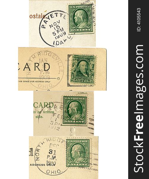 4 stamps with clear date postmarks. 4 stamps with clear date postmarks