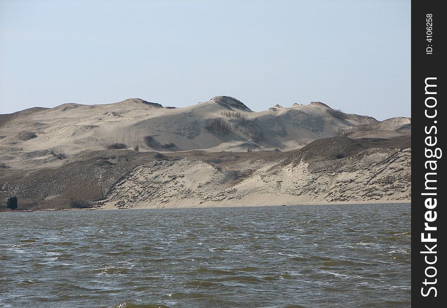 The sandy dune on the coast