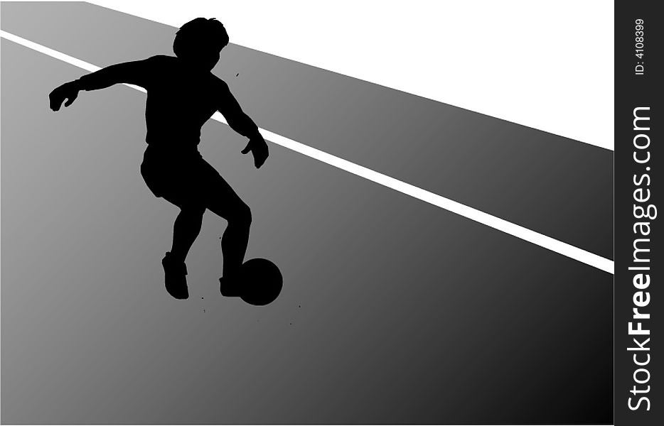 Soccer player silhouette, illustration, vetor