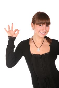 Young Woman Gives Gesture 2 Stock Photo Young Woman Gives Gesture 2 Stock Photo