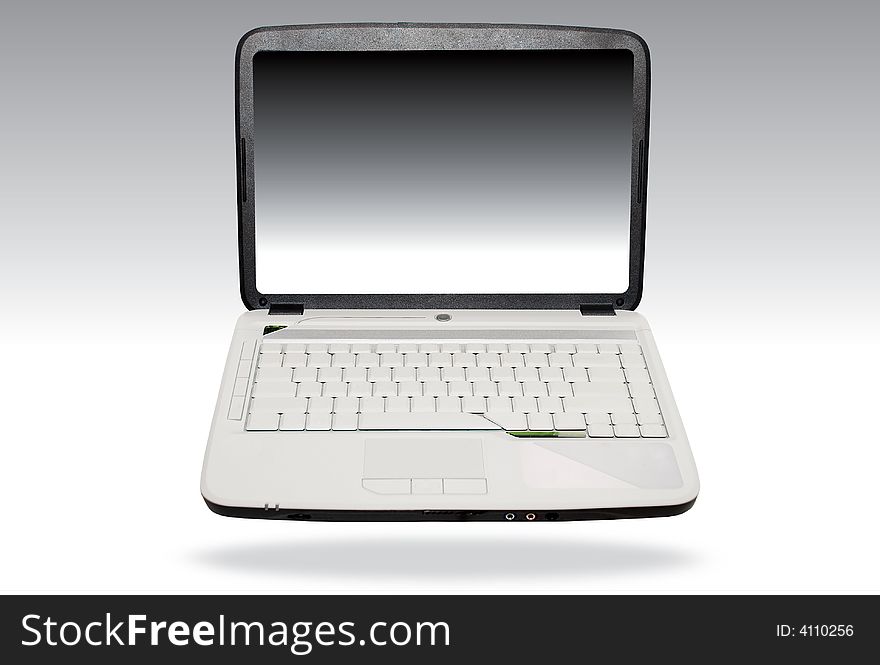 Modern laptop/ notebook computer over white. Modern laptop/ notebook computer over white