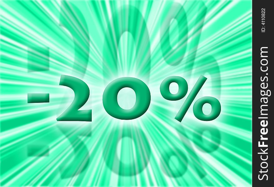 Percentage as symbol of shopping discounts