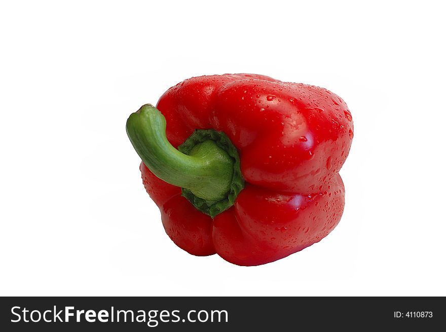 Red pepper isolated against white background. Red pepper isolated against white background
