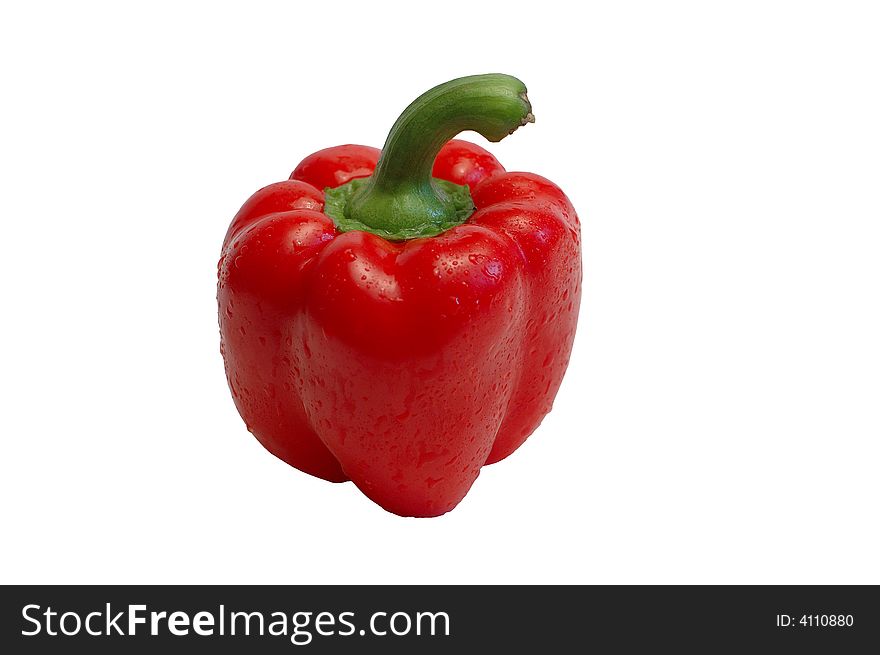 Red pepper isolated against white background