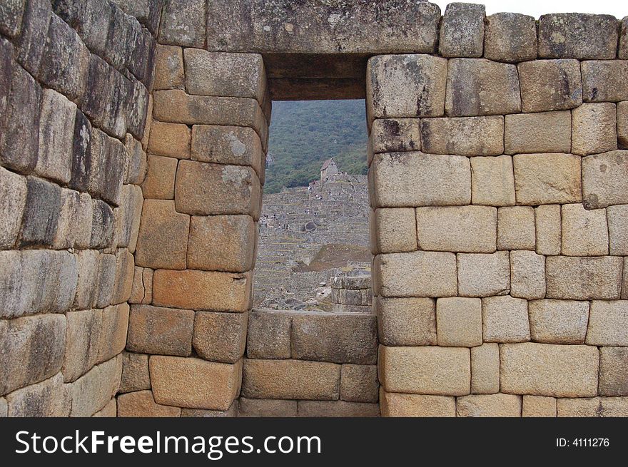 Gate or window by Machu Picchu