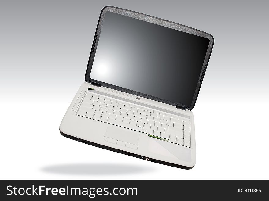 Modern laptop/ notebook computer over white. Modern laptop/ notebook computer over white