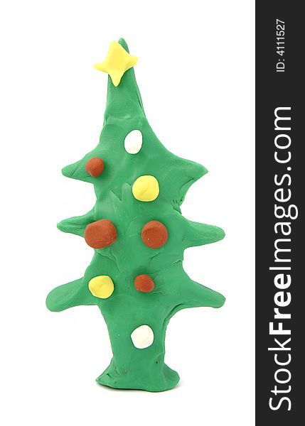 Christmas tree made of plasticine