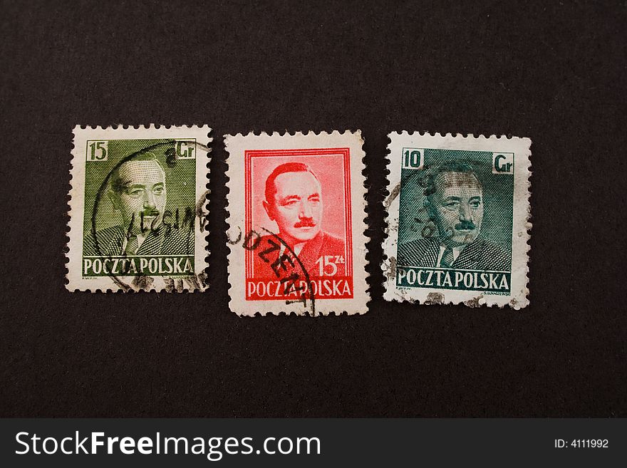Three very old Polish stamps