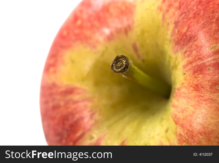 Close up on fresh apple isolated on white background