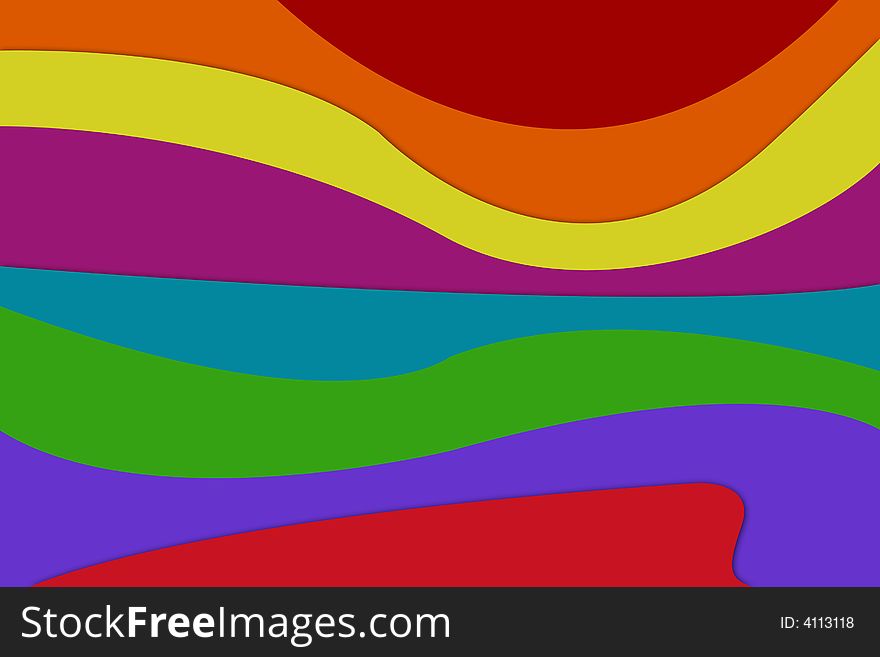 Illustration of swirls with eight vivid colors. Illustration of swirls with eight vivid colors