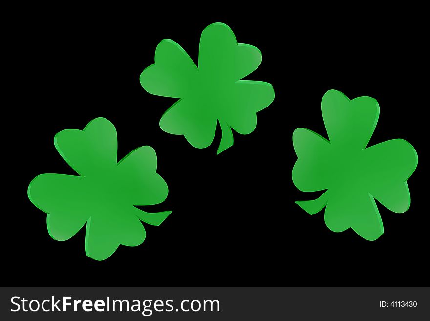 3D Lucky Shamrocks