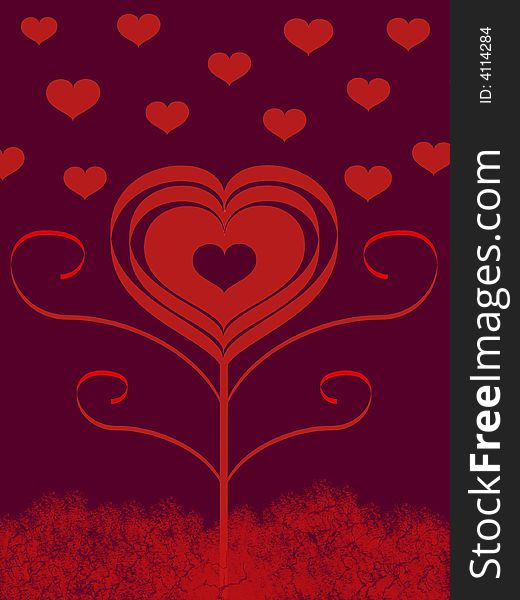 Love flower valentine card