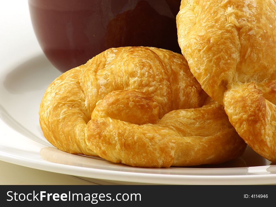 Butter Croissant pastries on white background. Butter Croissant pastries on white background.