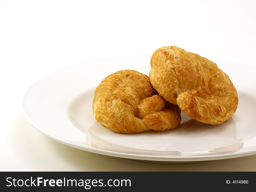 Butter Croissant pastries on white background. Butter Croissant pastries on white background.