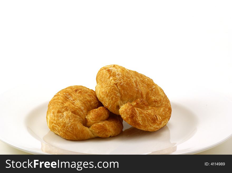 Butter Croissant pastries on white background. Butter Croissant pastries on white background.