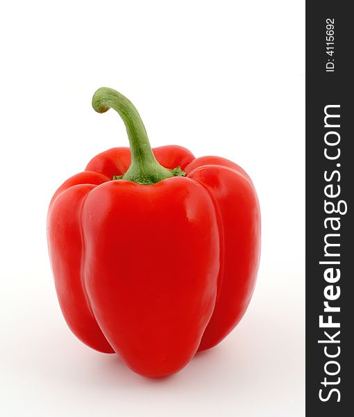 Red sweet pepper on a white background