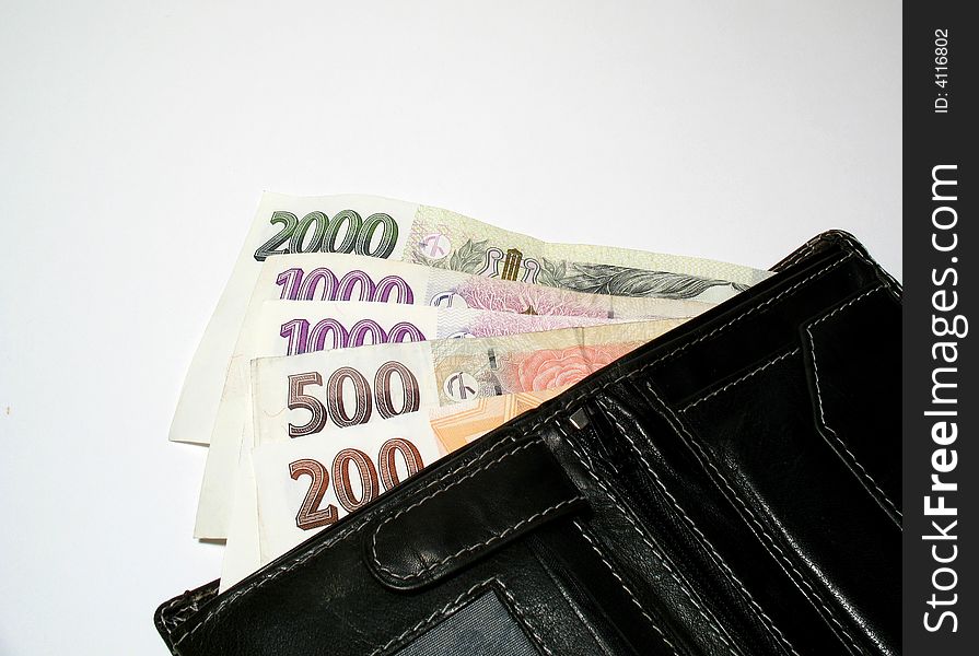 Purse with czech banknotes