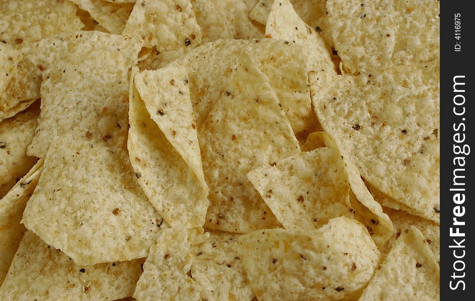 Close-Up of Corn Tortilla Chips. Close-Up of Corn Tortilla Chips