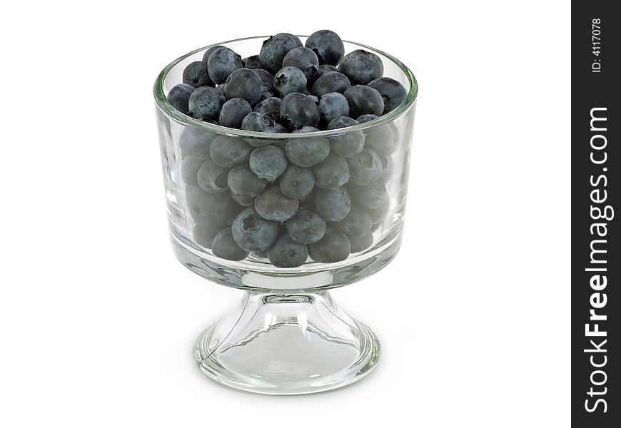 Bowl of organic blueberries, includes clipping path.