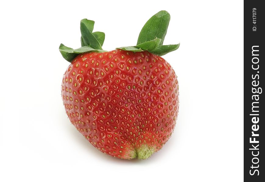 Organic strawberry, includes clipping path.